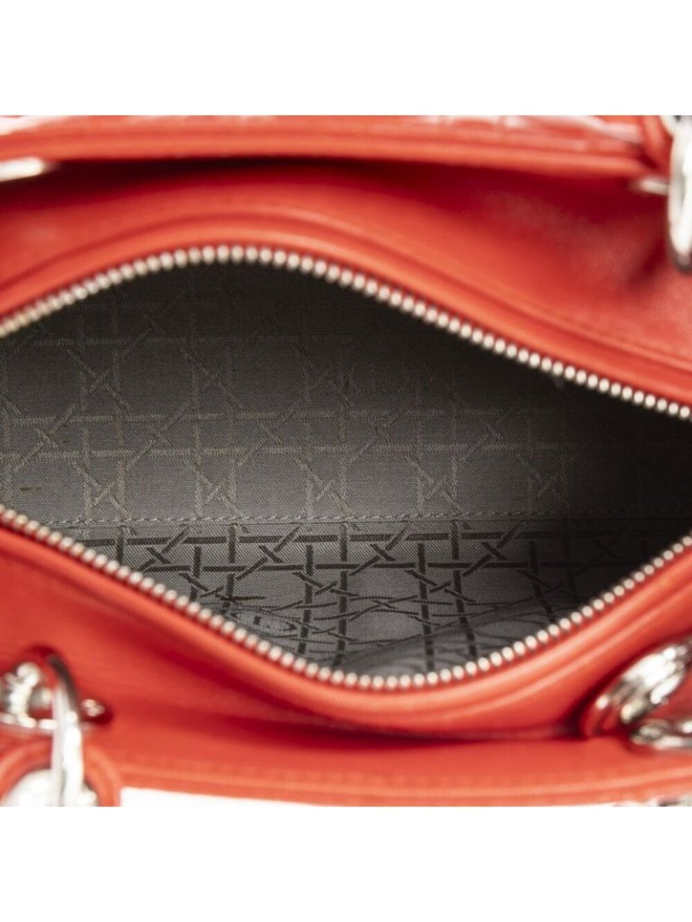 ★SOLD★ Dior Lady Dior Zip Red Cannage Lambskin Leather Handbag - Picture 9 of 10